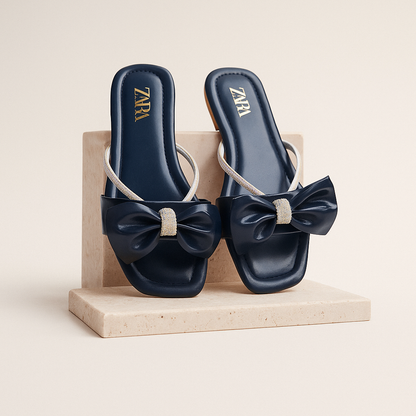 Zara Elegant Bow Slippers