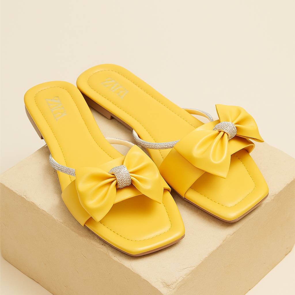 Zara Elegant Bow Slippers