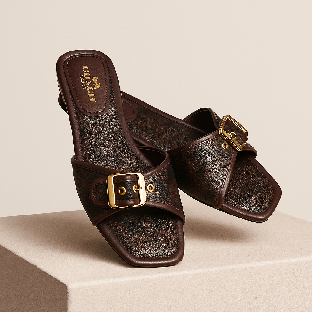 Coach Elegant Buckle Slippers