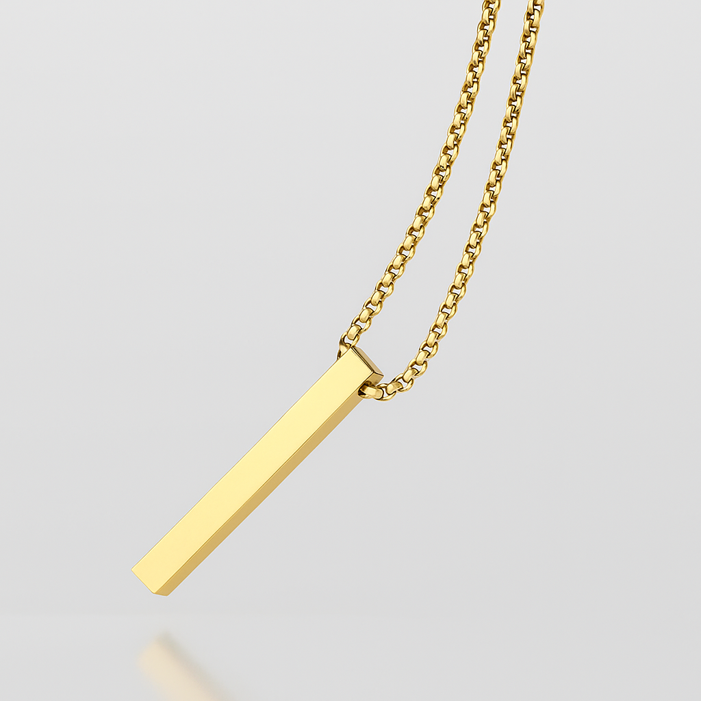 Golden Bar Pendant Necklace