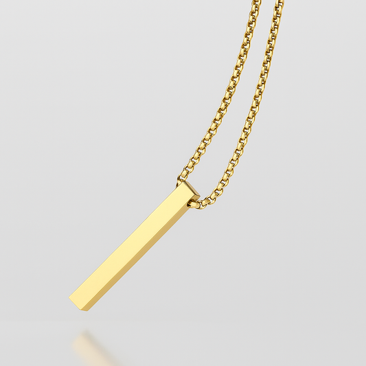 Golden Bar Pendant Necklace
