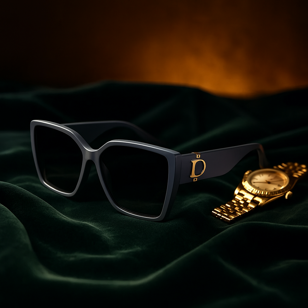 Dior Noir: Sleek Square Sunglasses