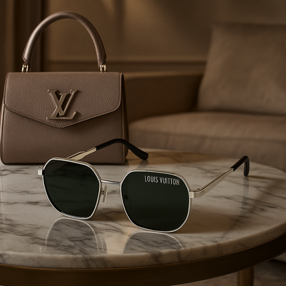 LV Inspired Aviator Chic Sunglasses