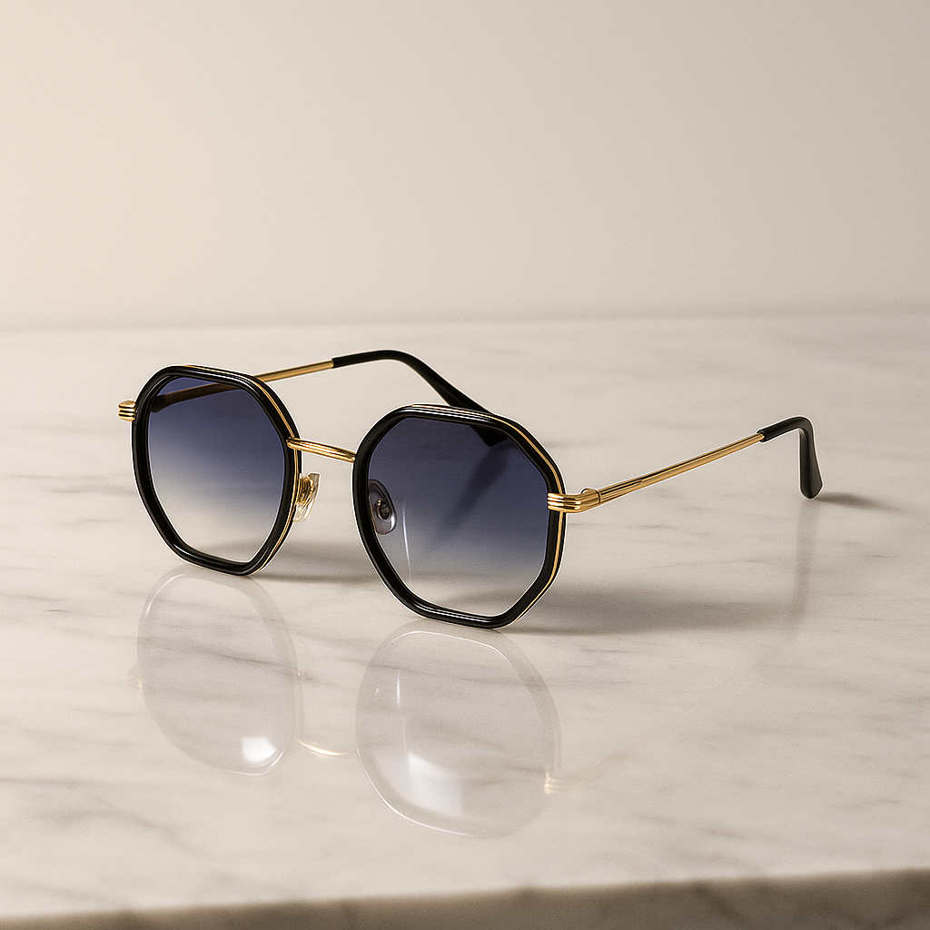 Midnight Edge Geometric Sunglasses