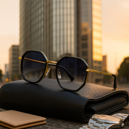 Midnight Edge Geometric Sunglasses