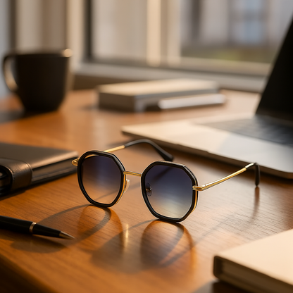 Midnight Edge Geometric Sunglasses