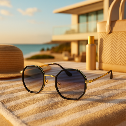 Midnight Edge Geometric Sunglasses