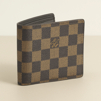 LV Damier Pattern Leather Wallet