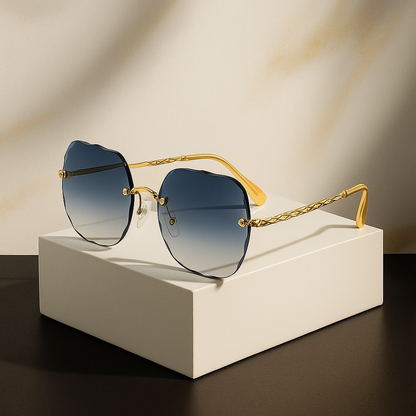 Luna Fleur Gradient Rimless Sunglasses