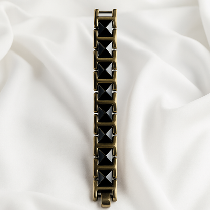 Pyramid Luxe Bracelet - Black &amp; Gold