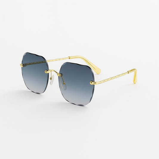 Luna Fleur Gradient Rimless Sunglasses