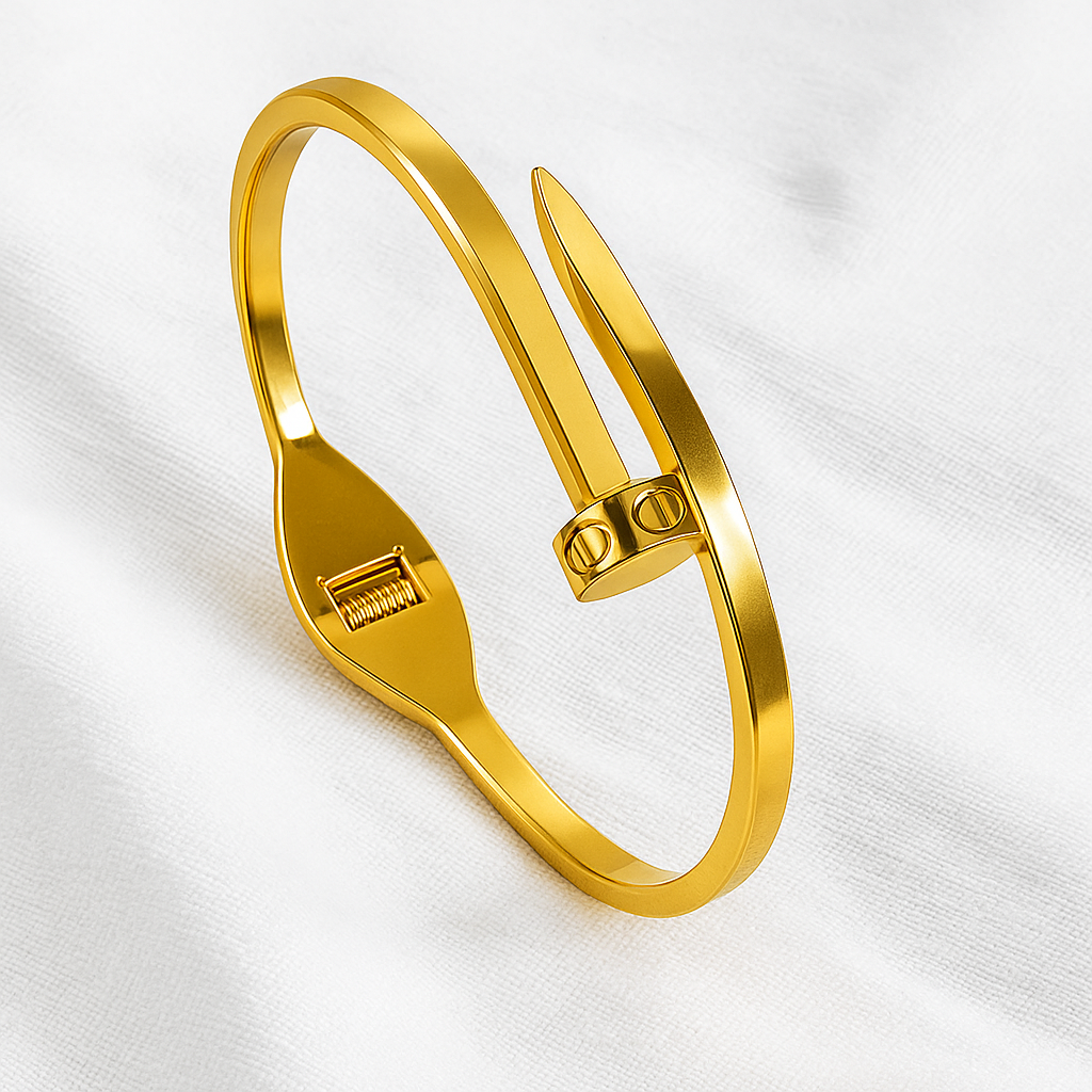 Lustre Nail Gold Bracelet