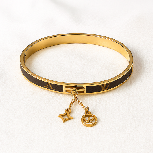 Louis Vuitton x Michael Kors Gold-Tone Bangle with Charms