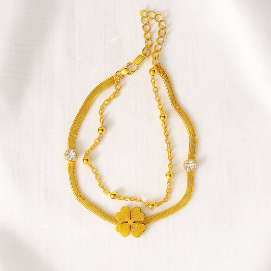 Golden Clover Elegance Bracelet