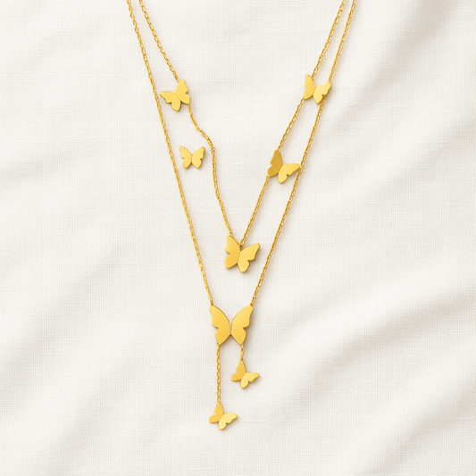 Golden Flutter Layered Necklace