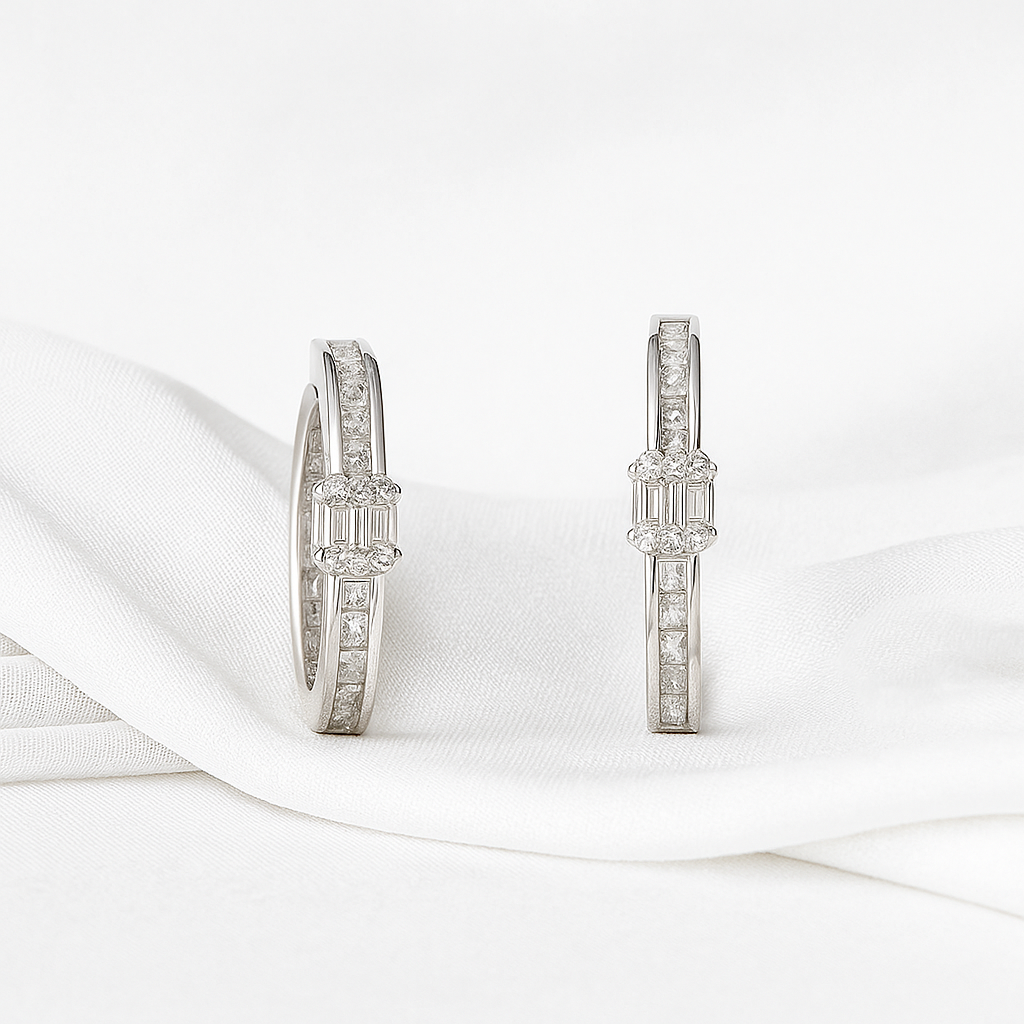 Celestia Baguette Diamond Hoops