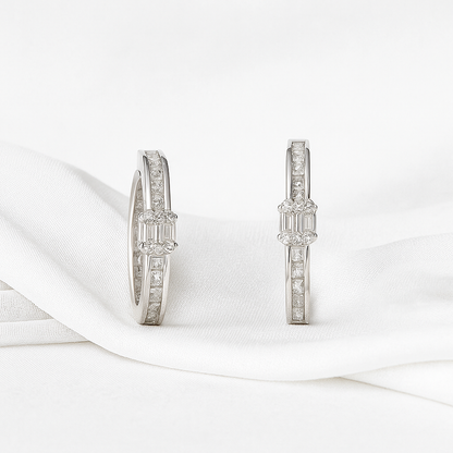 Celestia Baguette Diamond Hoops