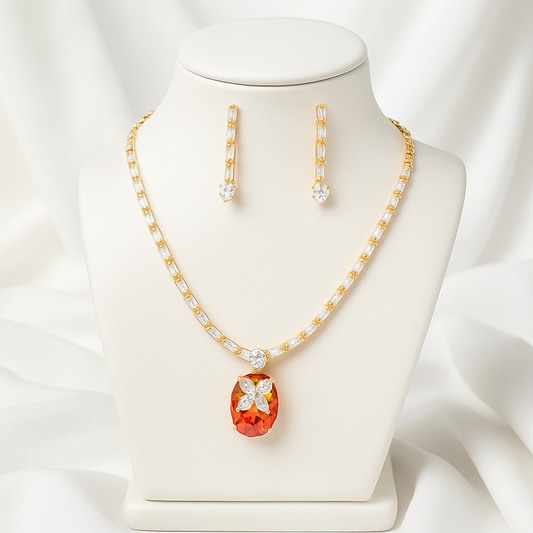 Sunset Glow Necklace &amp; Earring Set