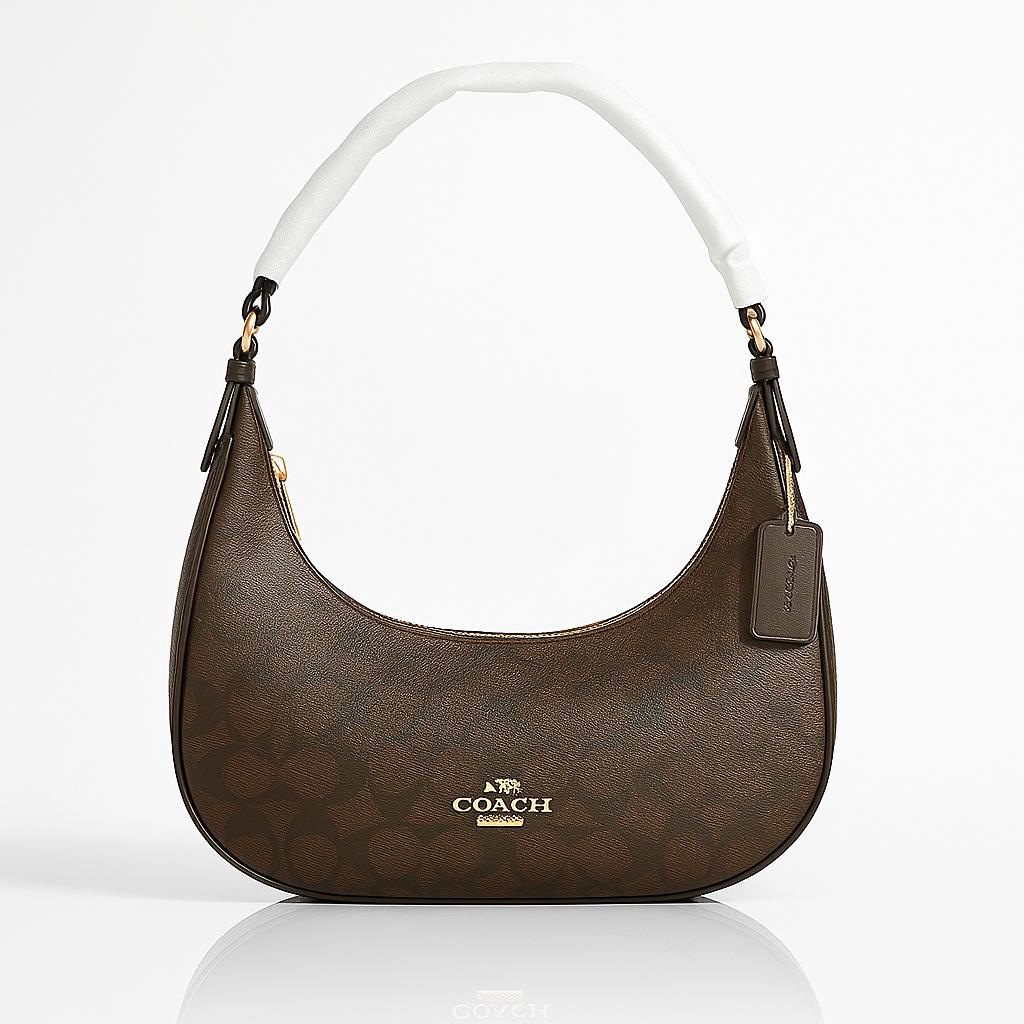 Coach Signature Curve Shoulder Bag - Brown