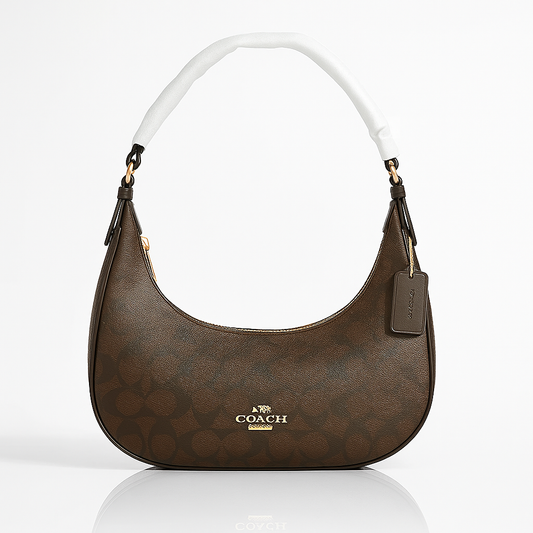 Coach Signature Curve Shoulder Bag - Brown