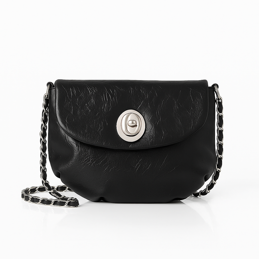 Luxe Charm Chain Bag - Black