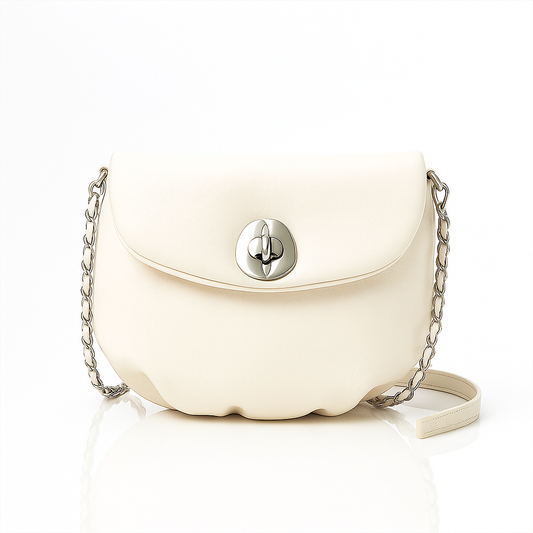 Luxe Charm Chain Bag - White