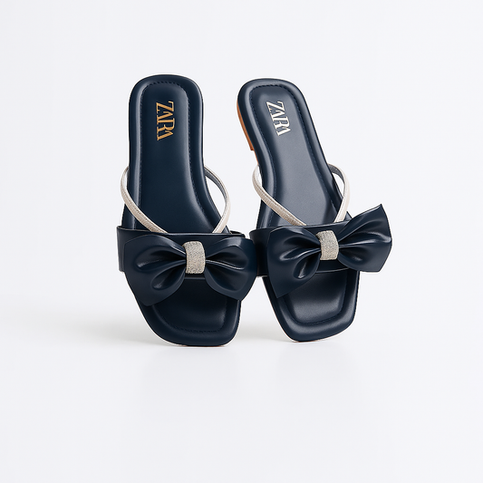 Zara Elegant Bow Slippers