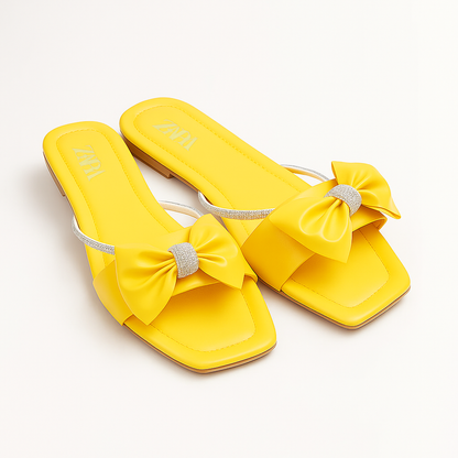Zara Elegant Bow Slippers
