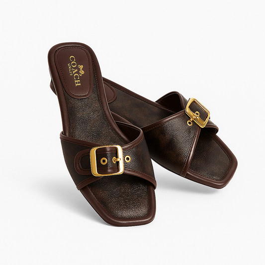 Coach Elegant Buckle Slippers