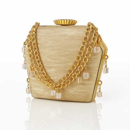 Golden Luxe Charm Clutch