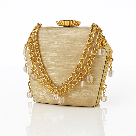Golden Luxe Charm Clutch