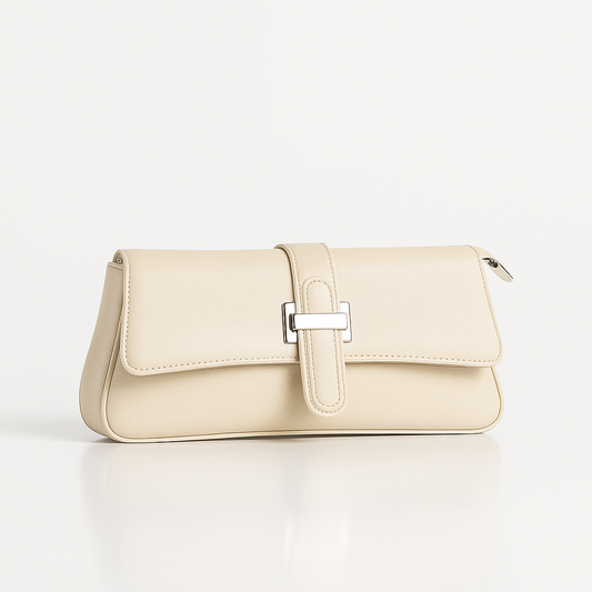 Velora Compact Luxe Clutch - Beige