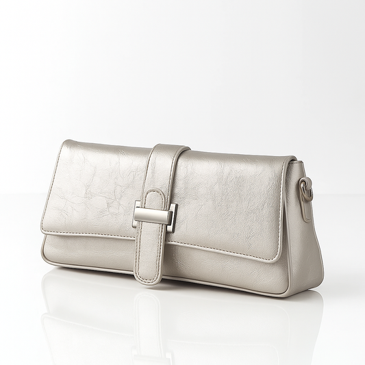 Velora Compact Luxe Clutch - Silver