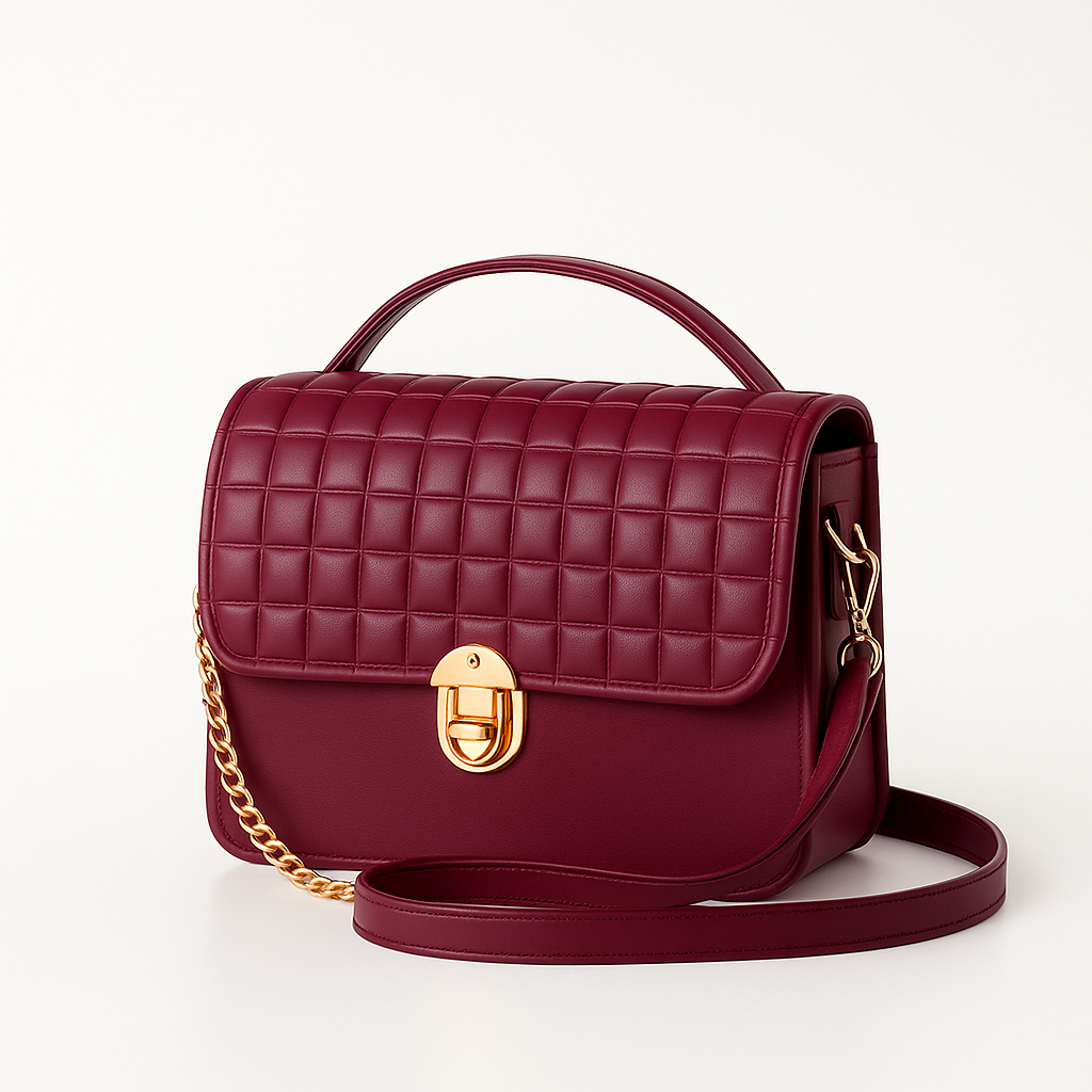Velora Luxe Grid Satchel