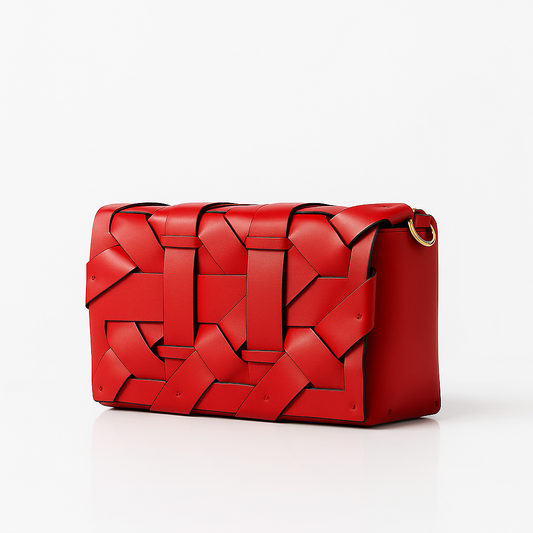 Woven Allure Clutch - Red