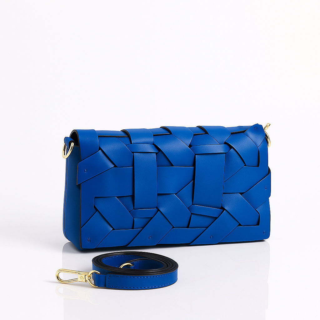 Woven Allure Clutch - Blue