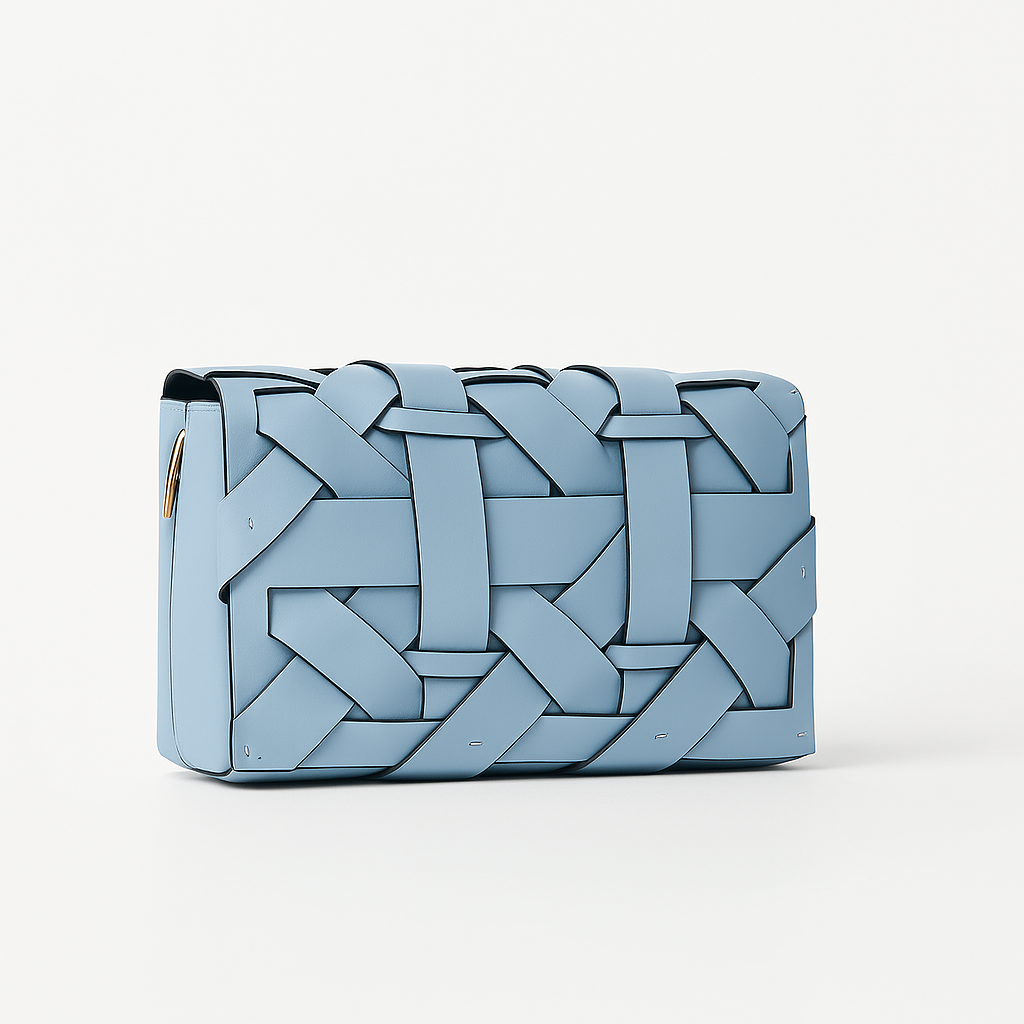 Woven Allure Clutch - Light Blue