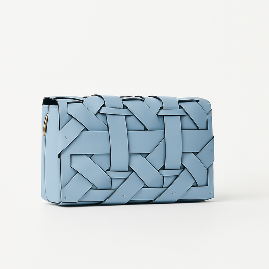 Woven Allure Clutch - Light Blue