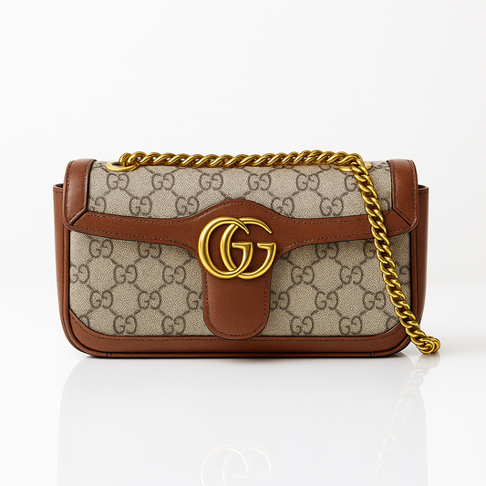 Gucci Luxe Emblem Satchel - Light Brown