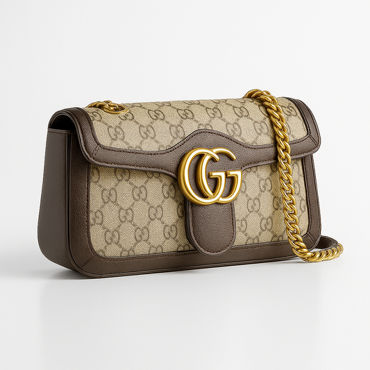 Gucci Luxe Emblem Satchel - Dark Brown