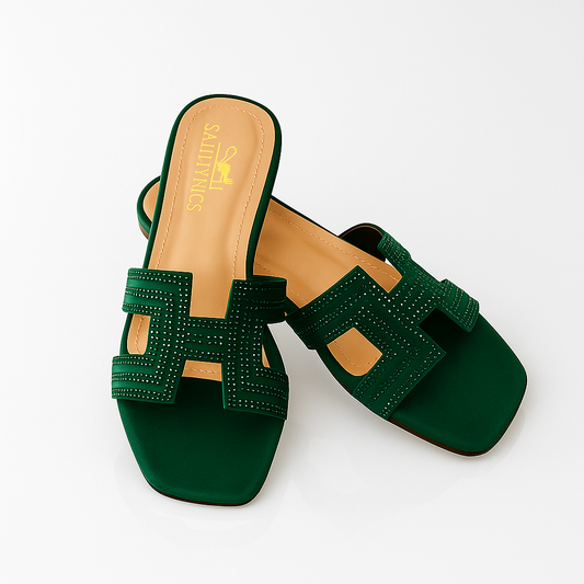 Hermes Rhinestone Glamour Slippers