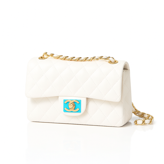 Luxe Quilted Chanel Handbag - White