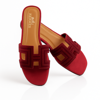 Hermes Rhinestone Glamour Slippers