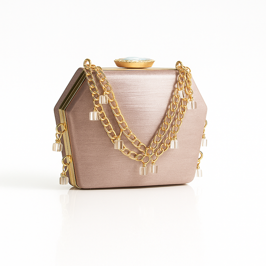 Blush Royale Chain Clutch