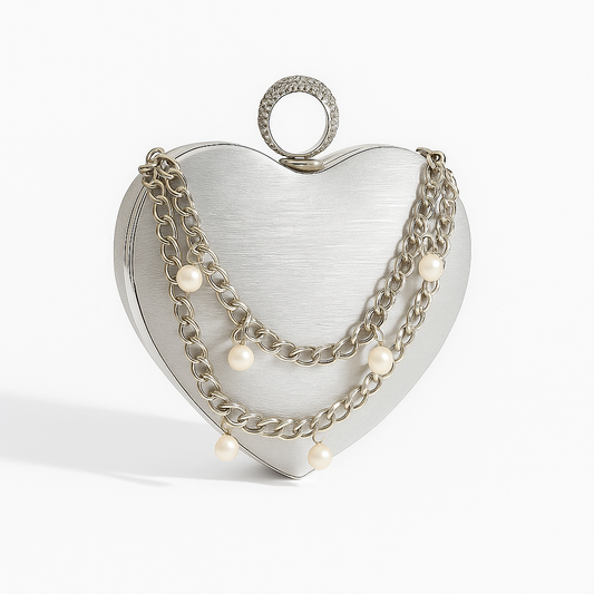 Lustrelle Pearl Heart Clutch