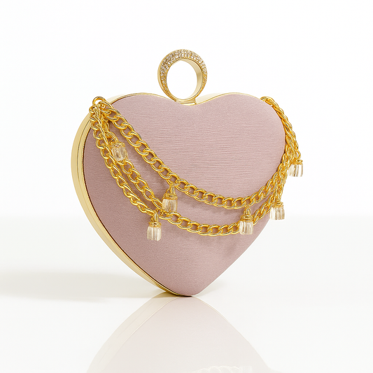 Amoura Crystal Heart Clutch