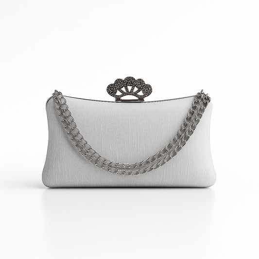 Frosted Elegance Crown Clutch