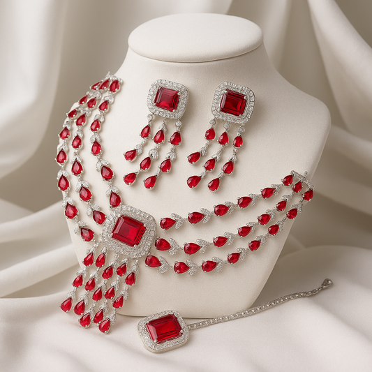Royal Radiance Jewelry Set - Red