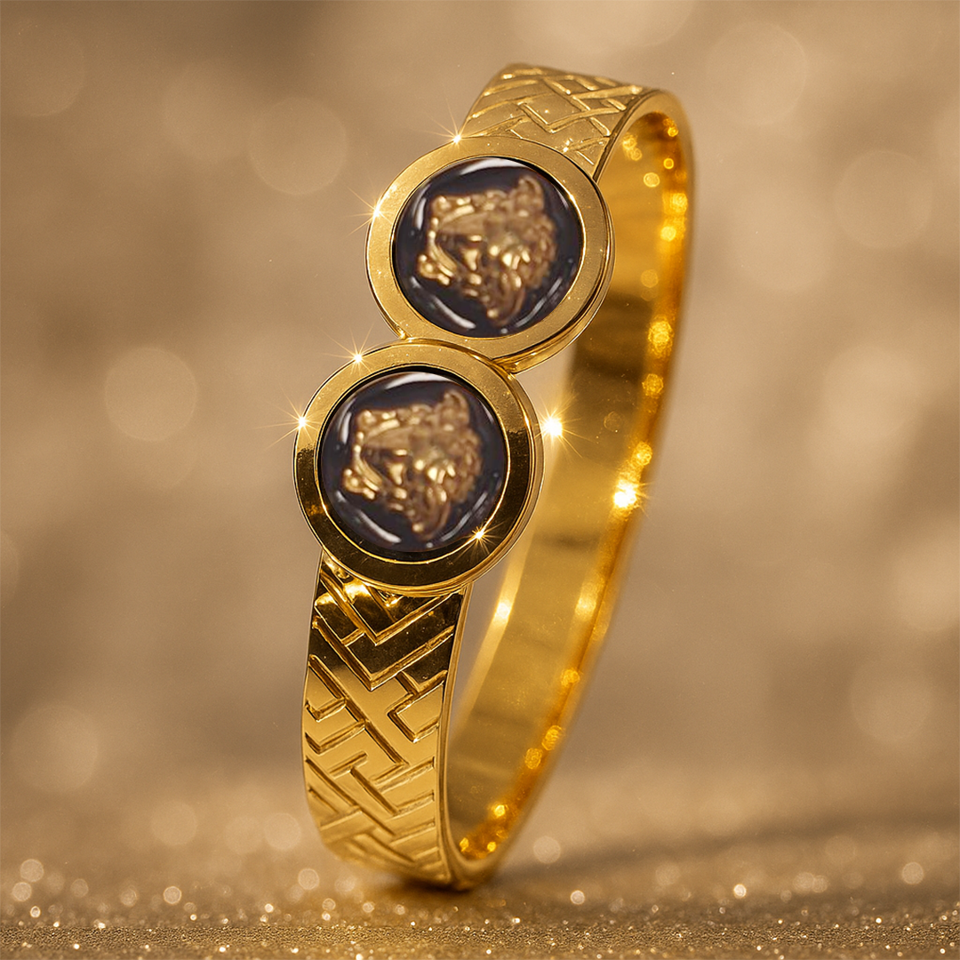 Versace Regalia Twin Medusa Gold Bangle