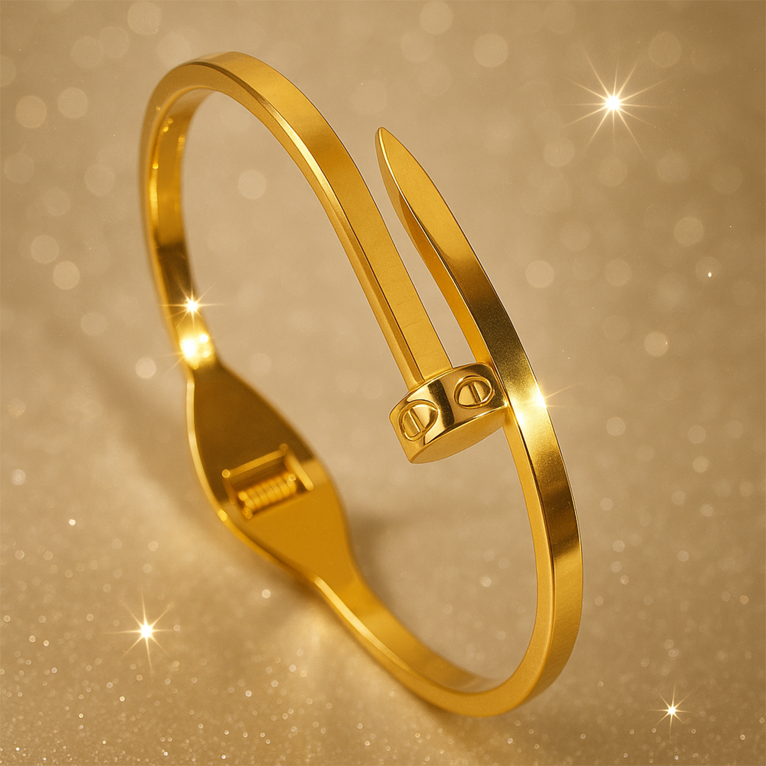 Lustre Nail Gold Bracelet